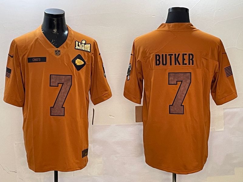 Men Kansas City Chiefs #7 Butker Yellow 2025 Nike Salute to Service Limited NFL Jersey style 2->kansas city chiefs->NFL Jersey
